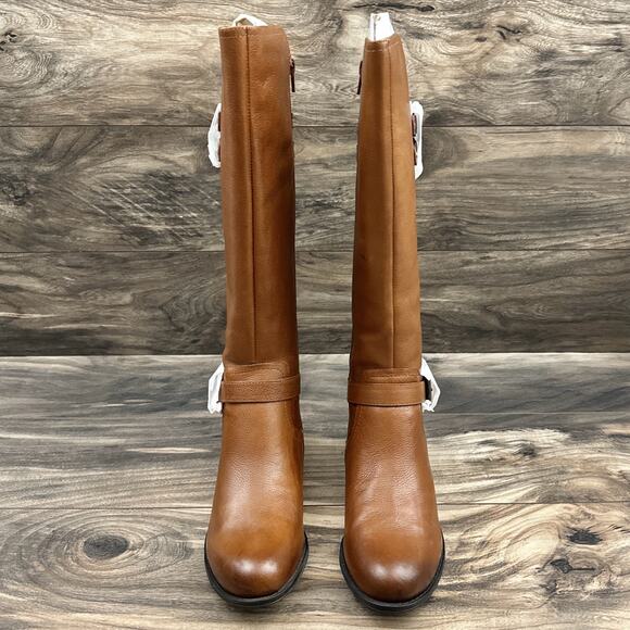 NIB Naturalizer 8M Jackie Leather Knee High Riding Boots Zip Buckle Cinnamon - Picture 4 of 15